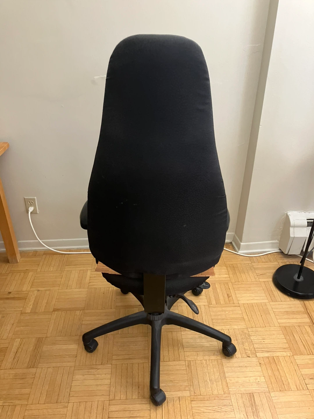 Black Office Chair with Bamboo Seat Pad - photo 3