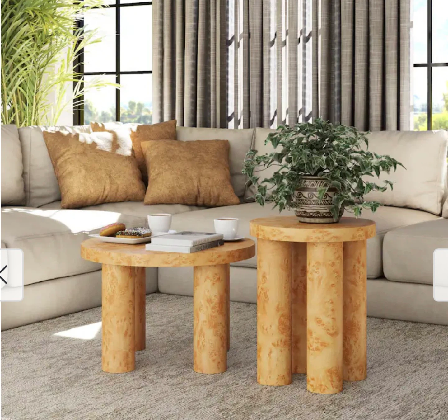 COZAYH Farmhouse Round Nesting Coffee Table Set of 2 - photo 2