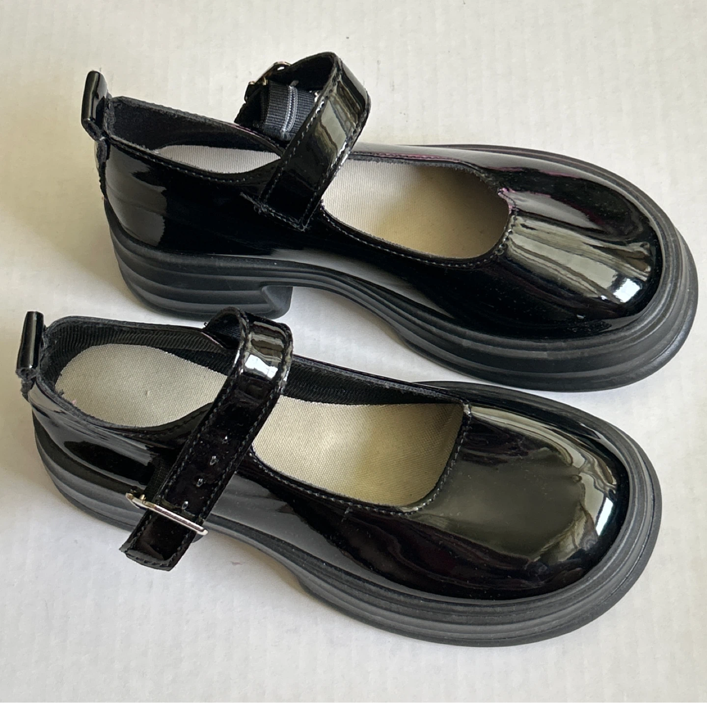 Black Patent Mary Jane Platform Shoes