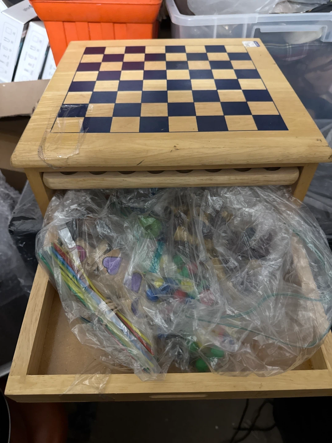 Wooden Chess and Snakes and Ladders Game Board Set - photo 3