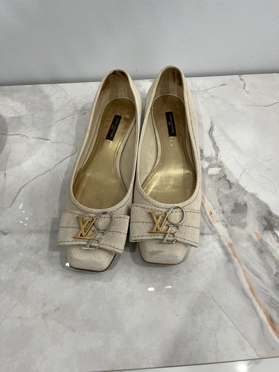 Louis Vuitton Flats - Size 37 Beige Canvas - photo 2