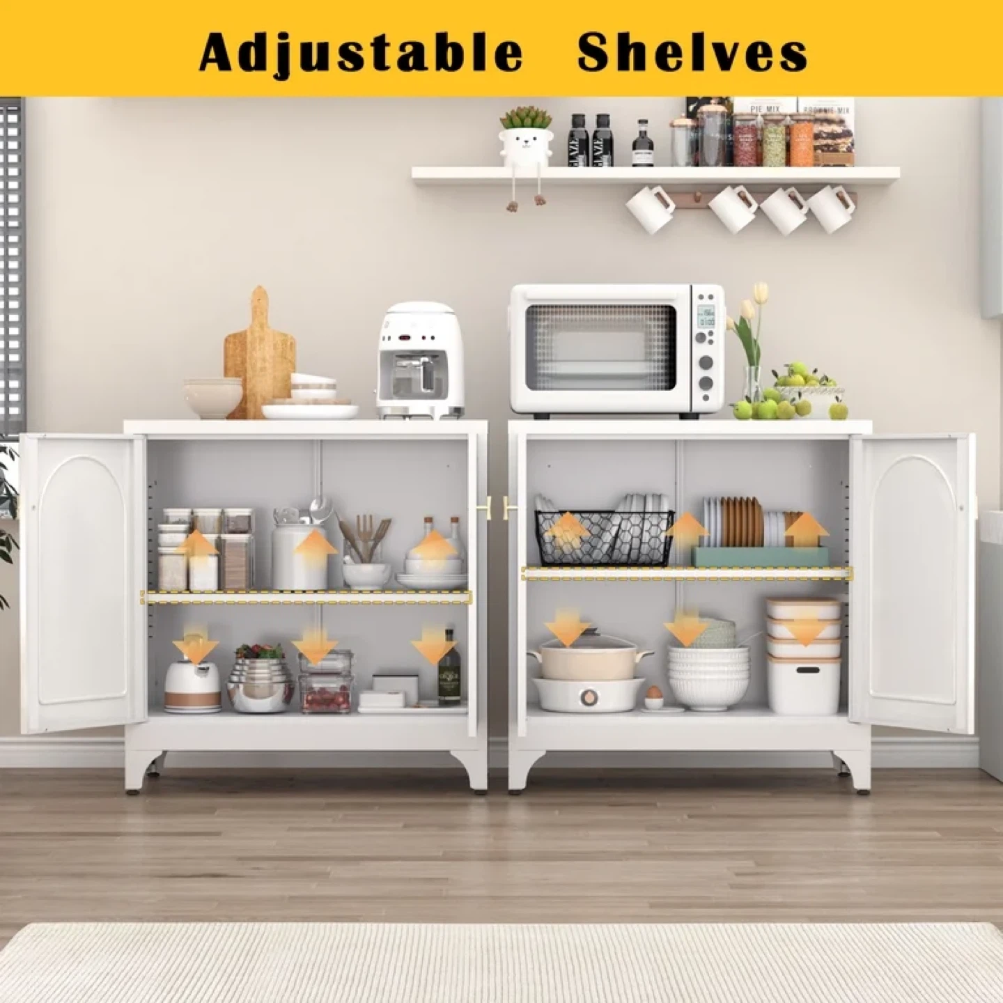 Polup 33-inch Modern Metal White Kitchen Sideboard - photo 4