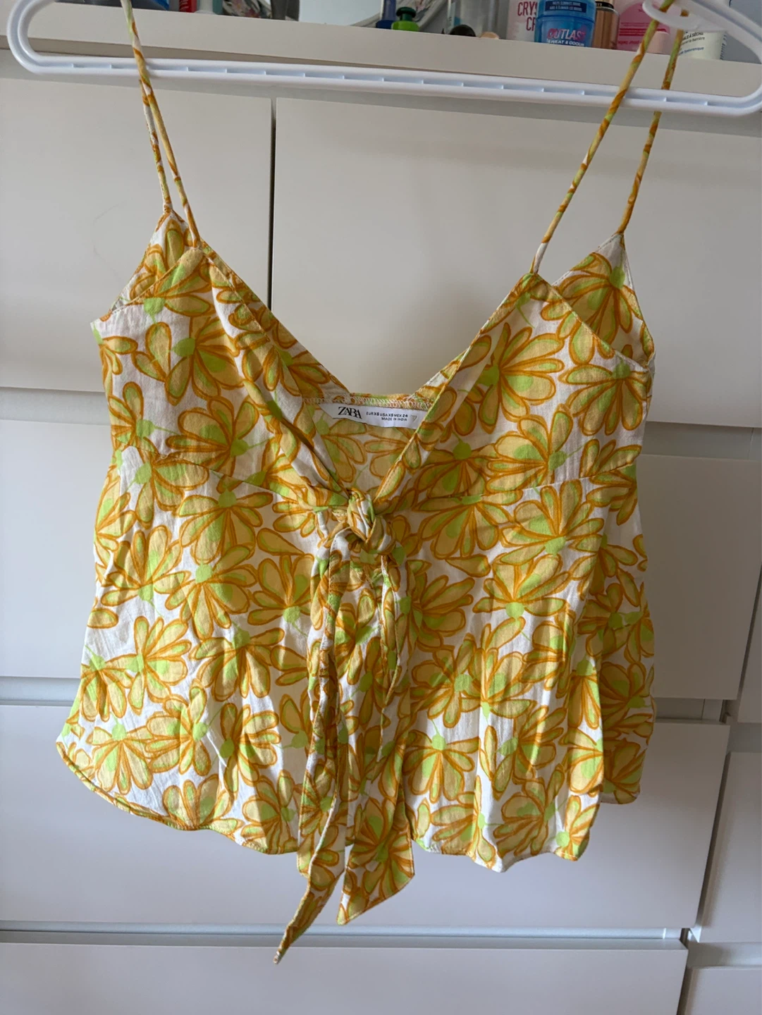 ZARA Floral Tie-Front Camisole Top - Size XS