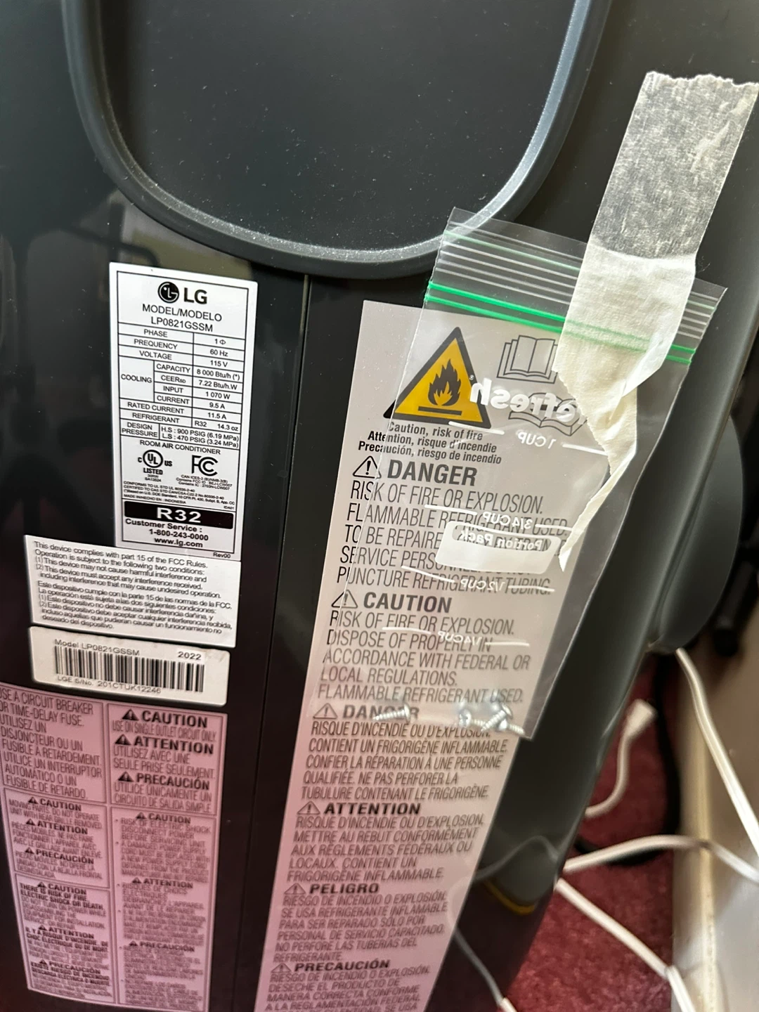 LG LP0821GSSM Portable Air Conditioner - photo 5