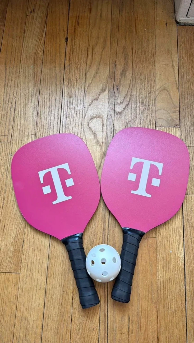 T-Mobile Pink Pickleball Paddles and Ball Set