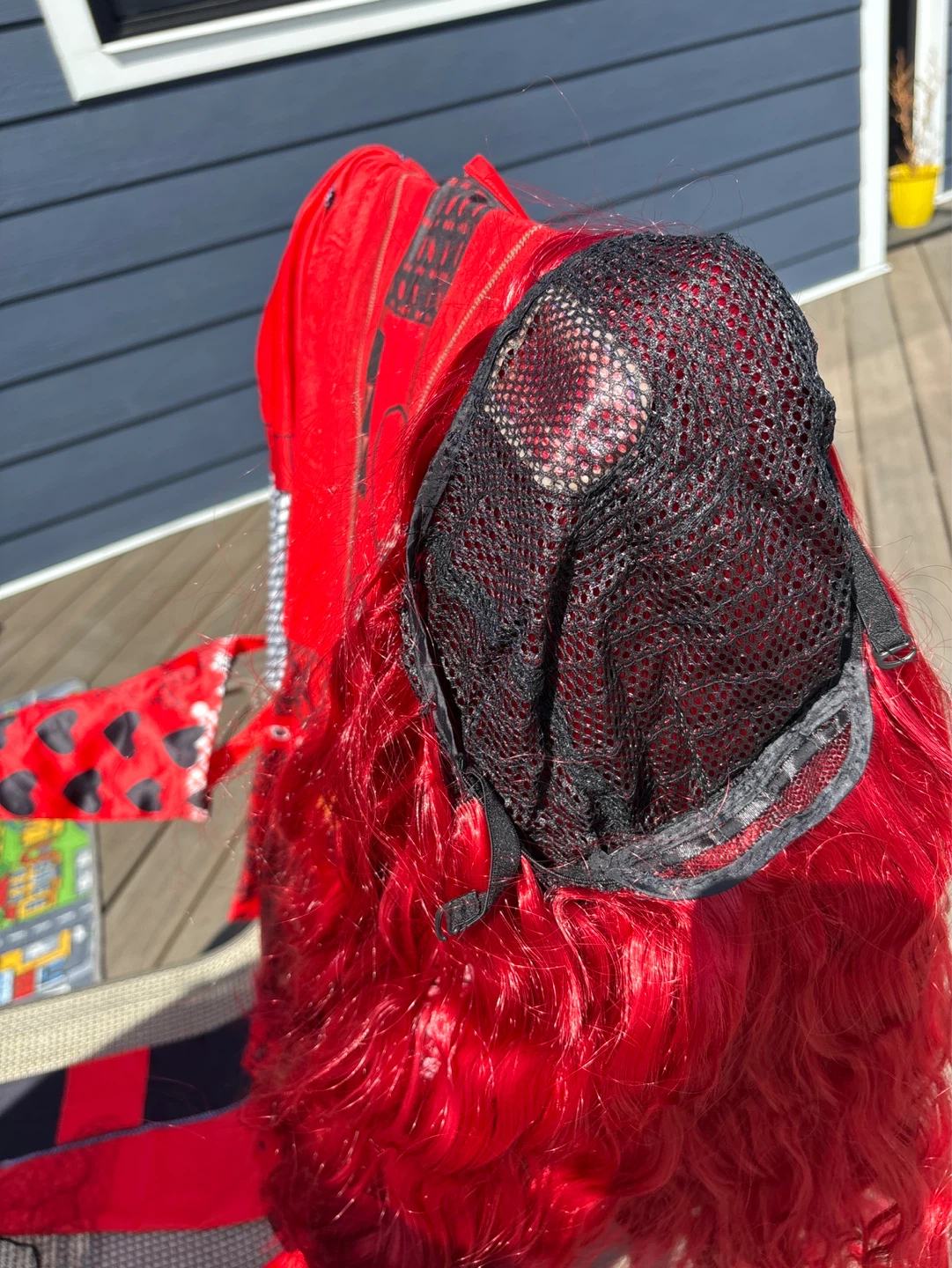 Childs Red and Black Halloween Costume with Wig - photo 2