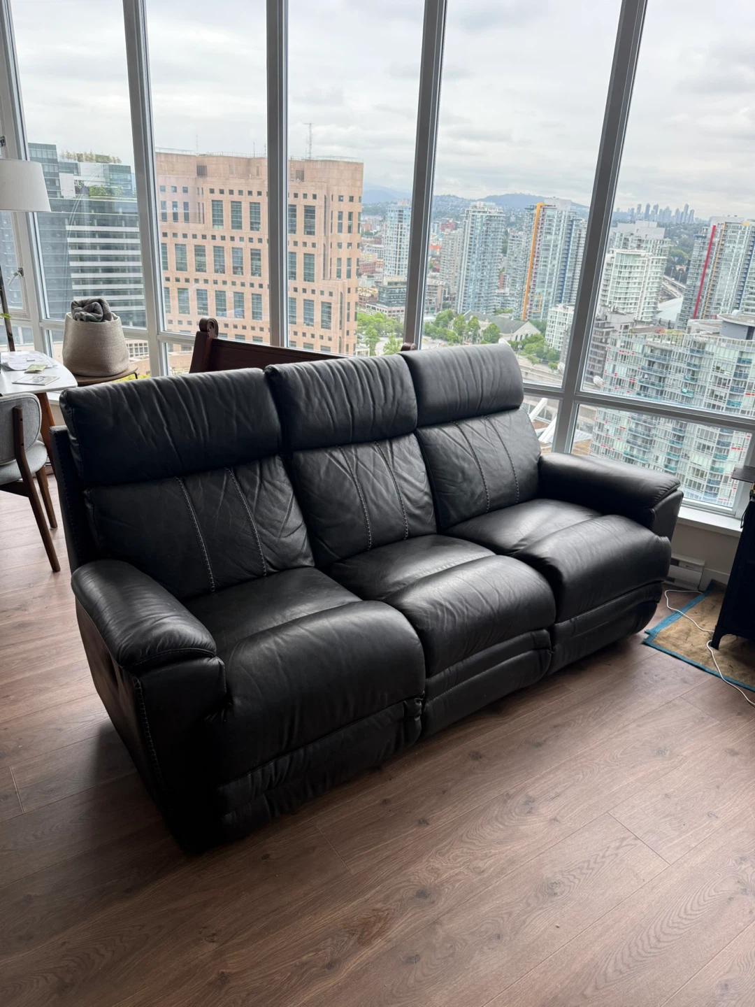 Brown Leather La-Z-Boy 3-Seater Reclining Sofa
