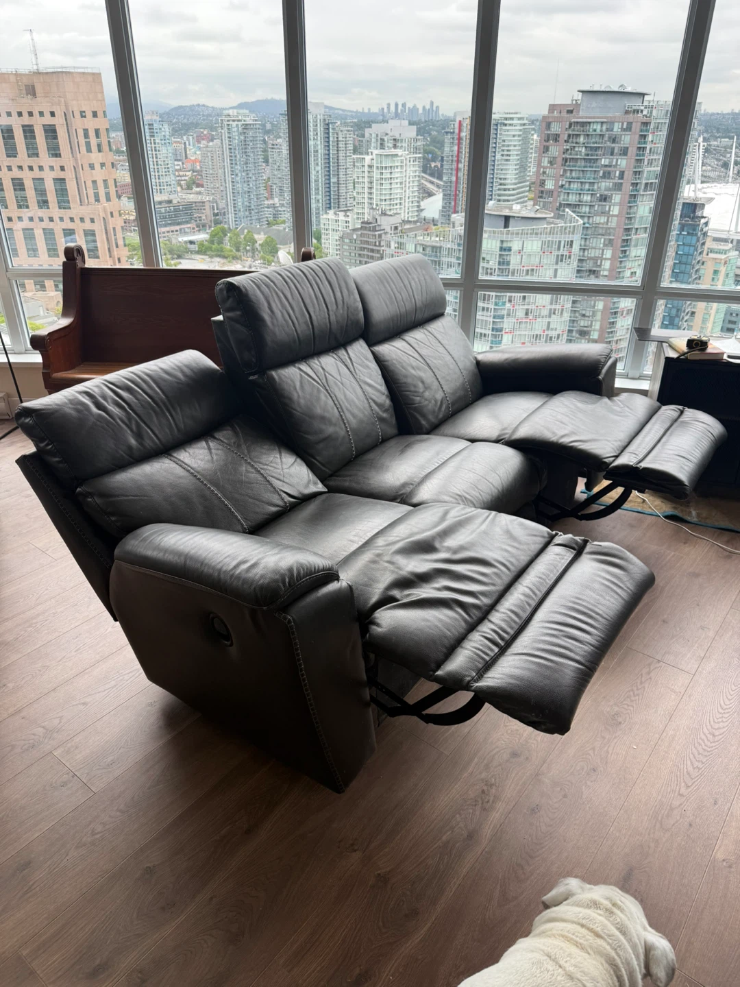 Brown Leather La-Z-Boy 3-Seater Reclining Sofa - photo 2