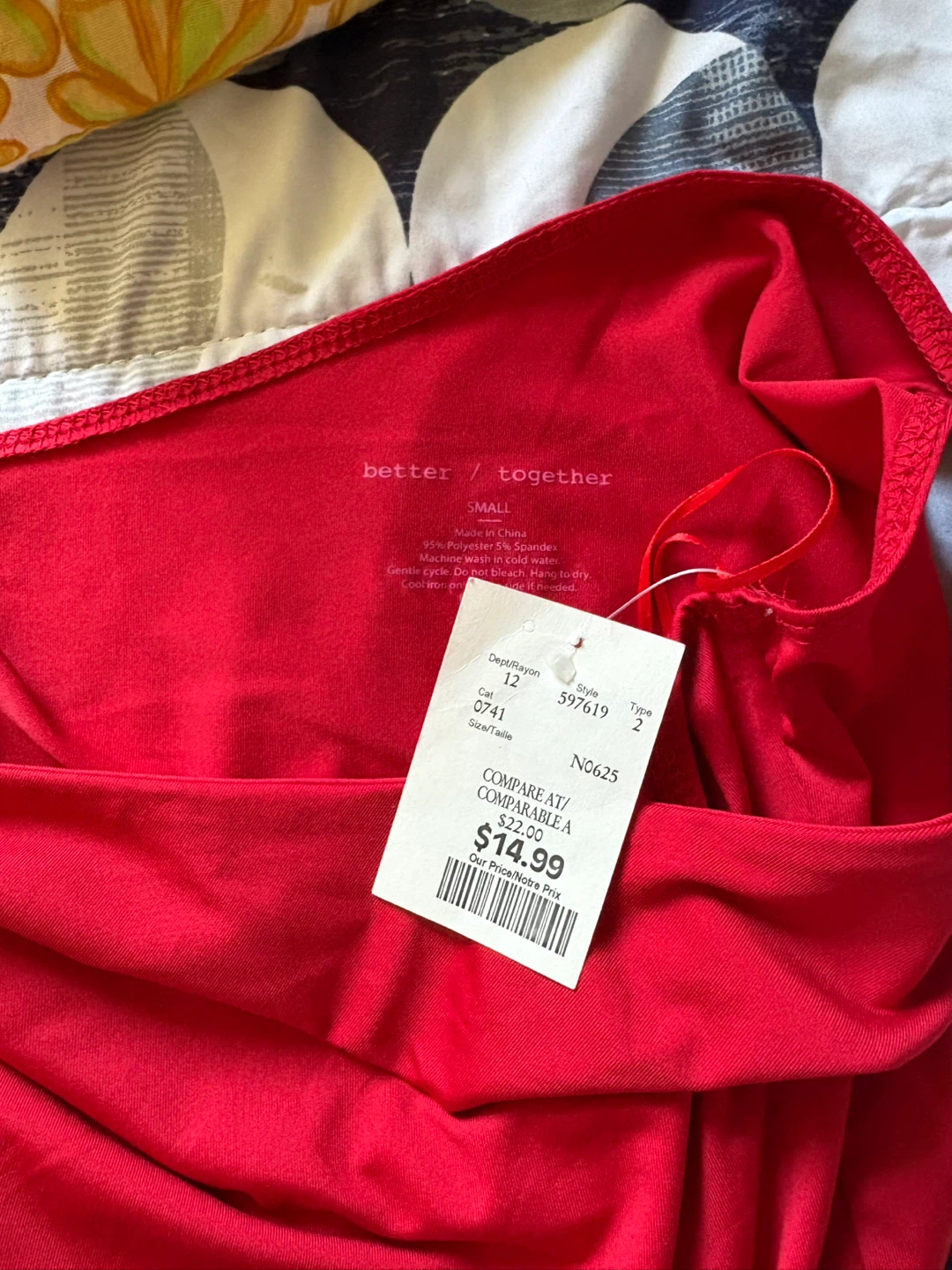Better/Together Red One-Shoulder Bodysuit - Small - photo 2
