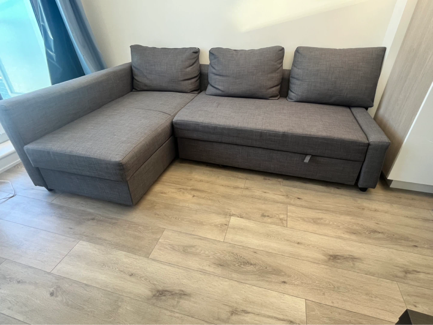 Grey Sectional Sofa Bed with Storage
