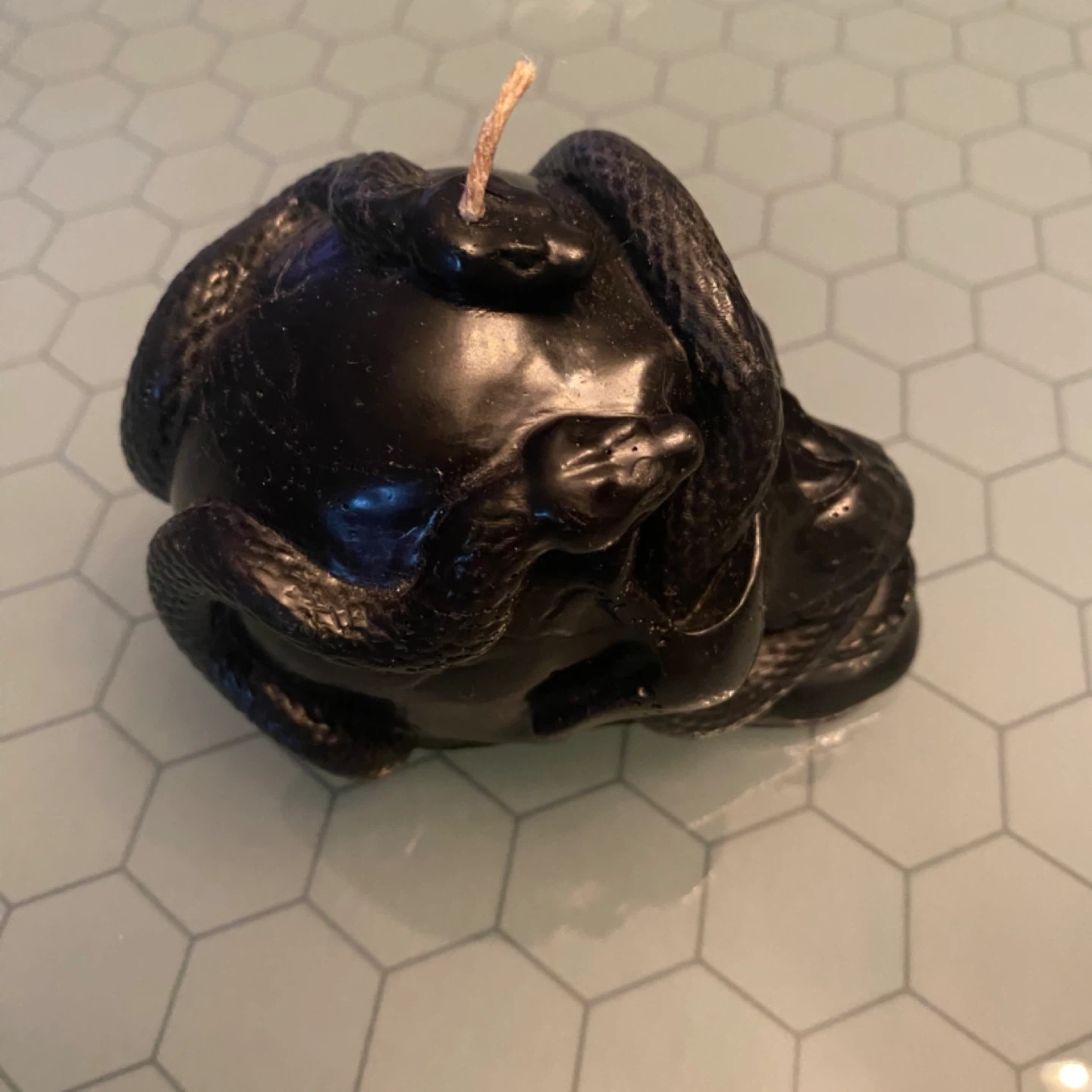 Black Skull and Snakes Candle - photo 3