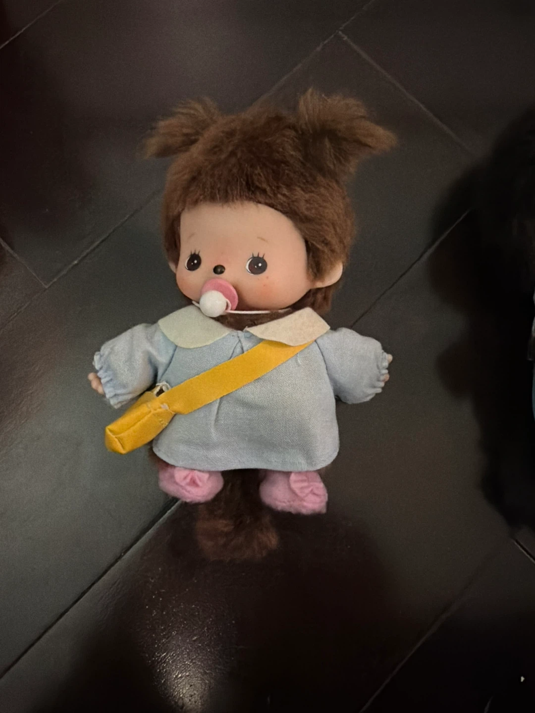 Monchhichi Doll with Pacifier and Bag baby kindergartener