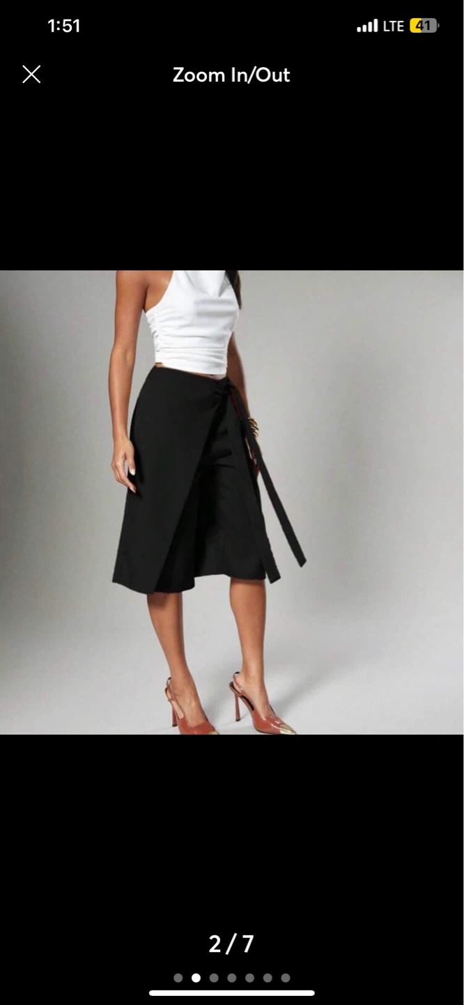 Women's Wrap Wide Leg Trousers Bermuda - photo 2