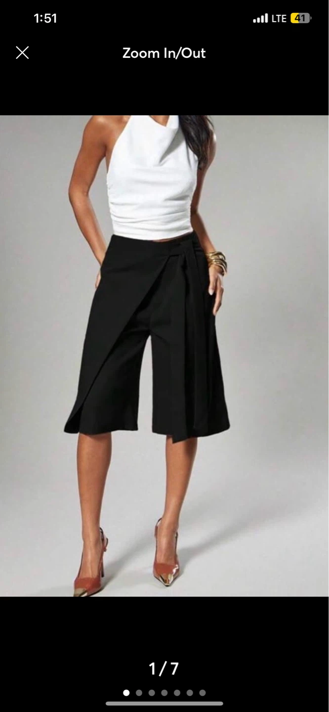 Women's Wrap Wide Leg Trousers Bermuda