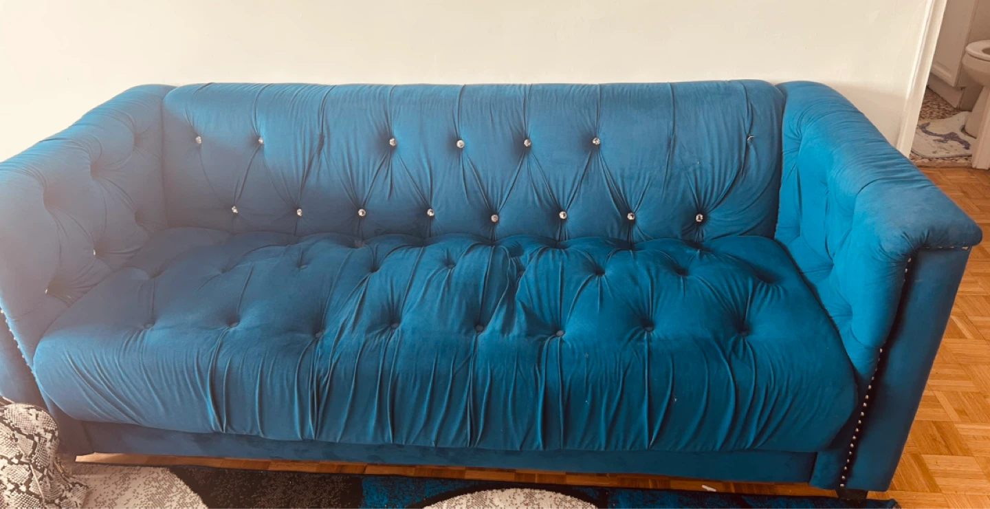 Blue Velvet 2 seater and 3 seater