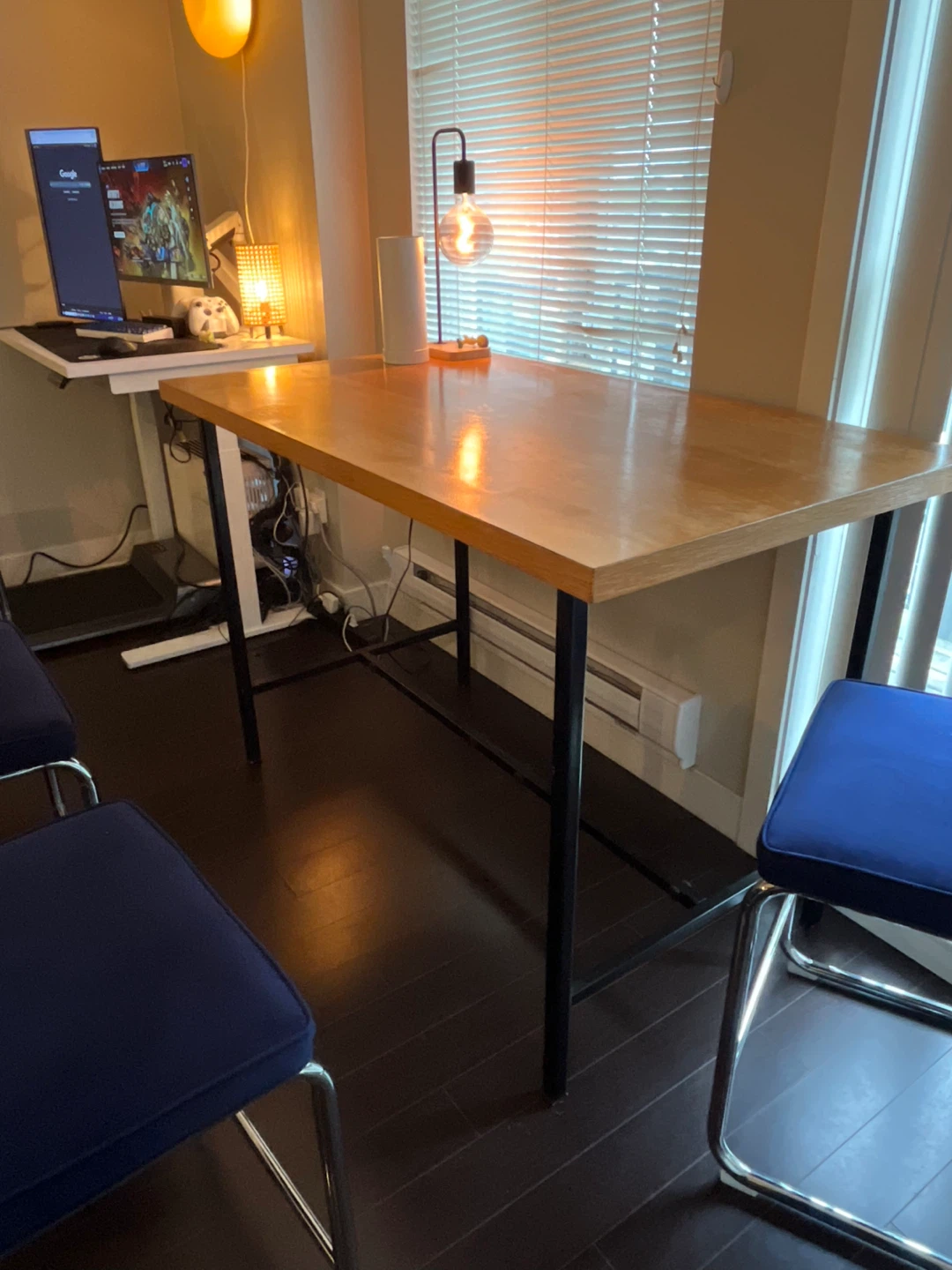 Wooden Table with Metal Legs