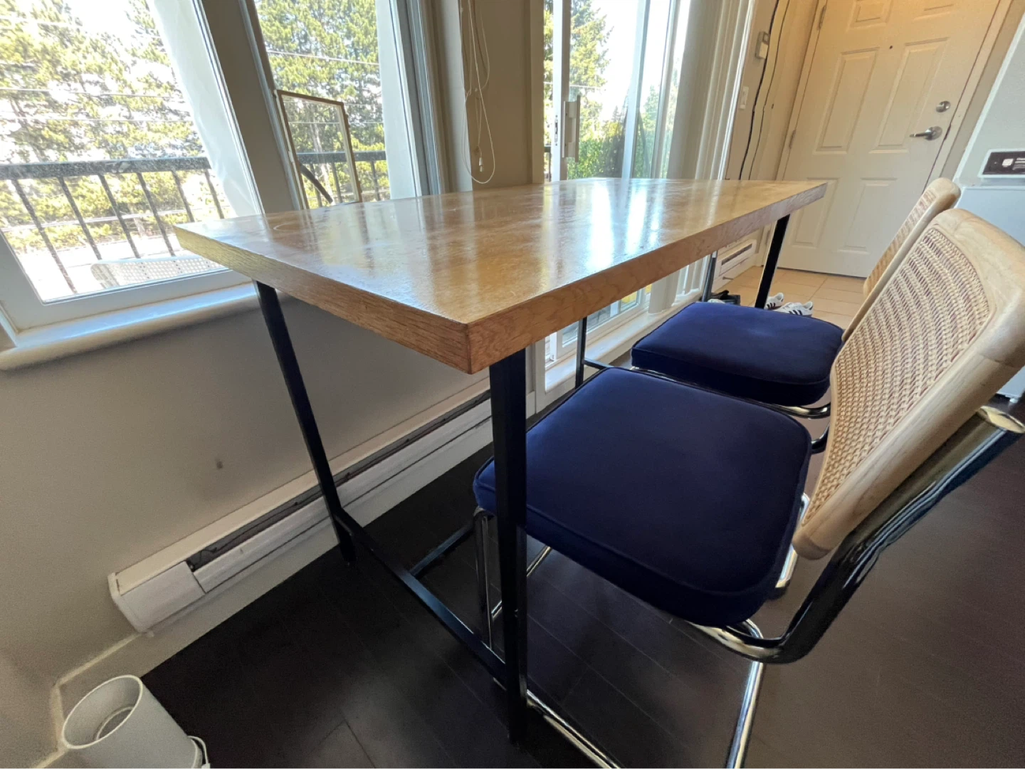Wooden Table with Metal Legs - photo 2