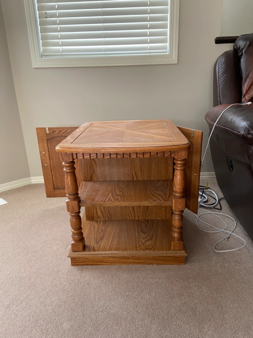 Oak End Tables with Storage
