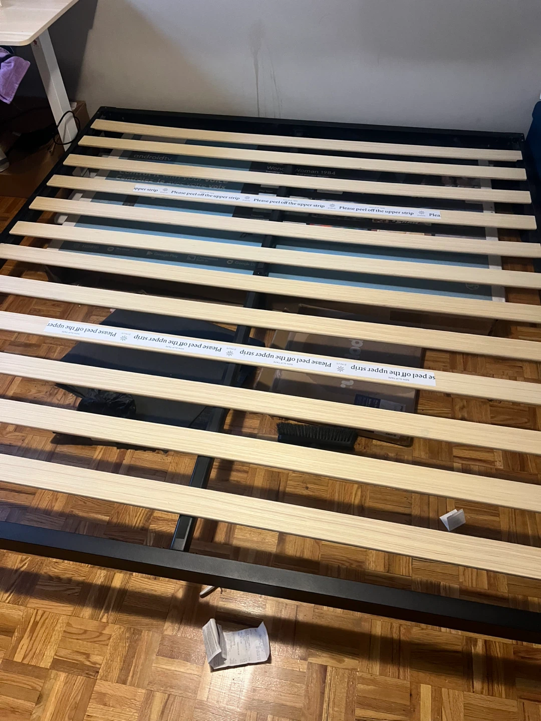 King Metal Bed Frame with Wood Slats