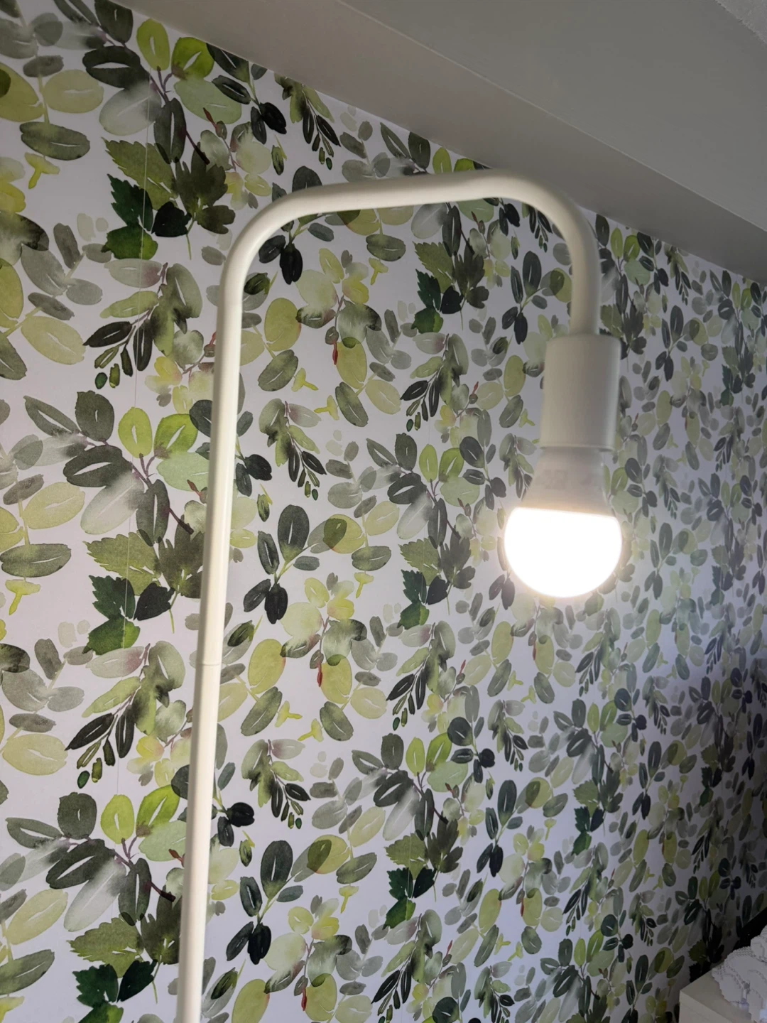 White IKEA floor lamp