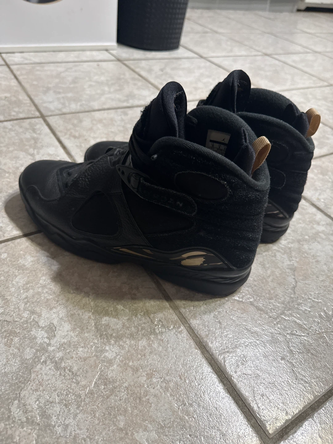 Air Jordan ovo 8 Retro Black Gold Men's Shoes - photo 3