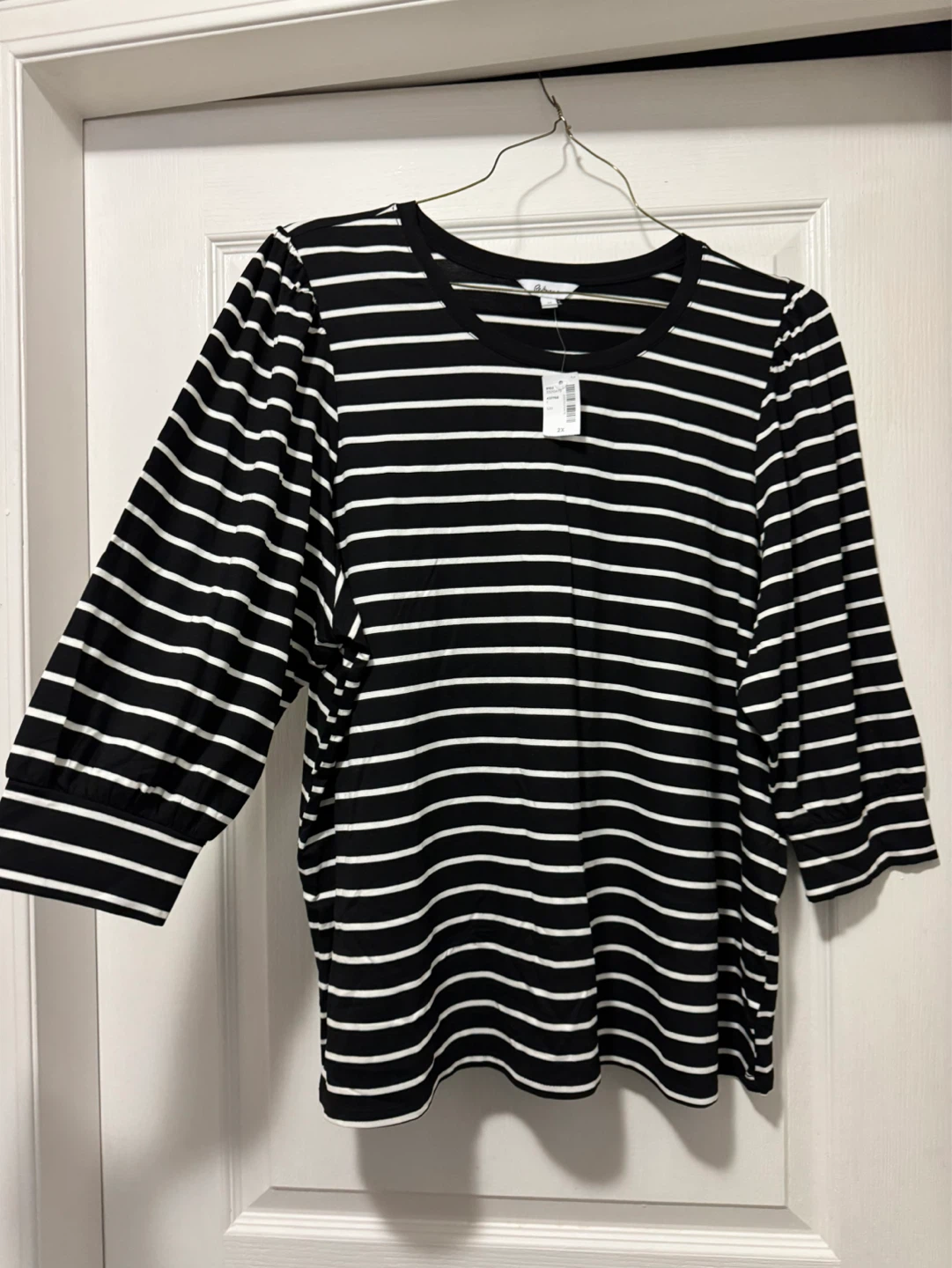 Reitmans Black and White Striped Top 2X - photo 2