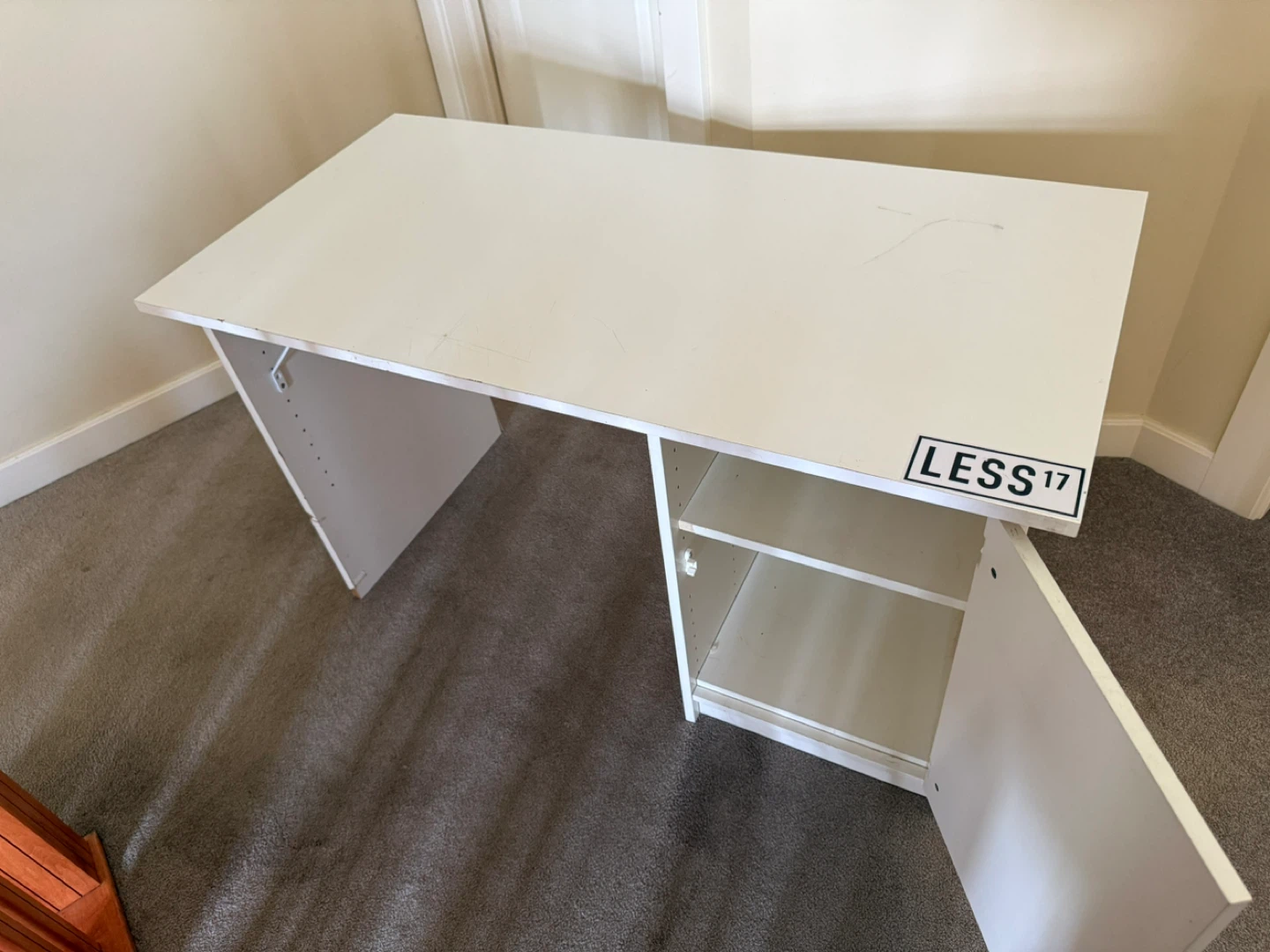 White Desk with Storage