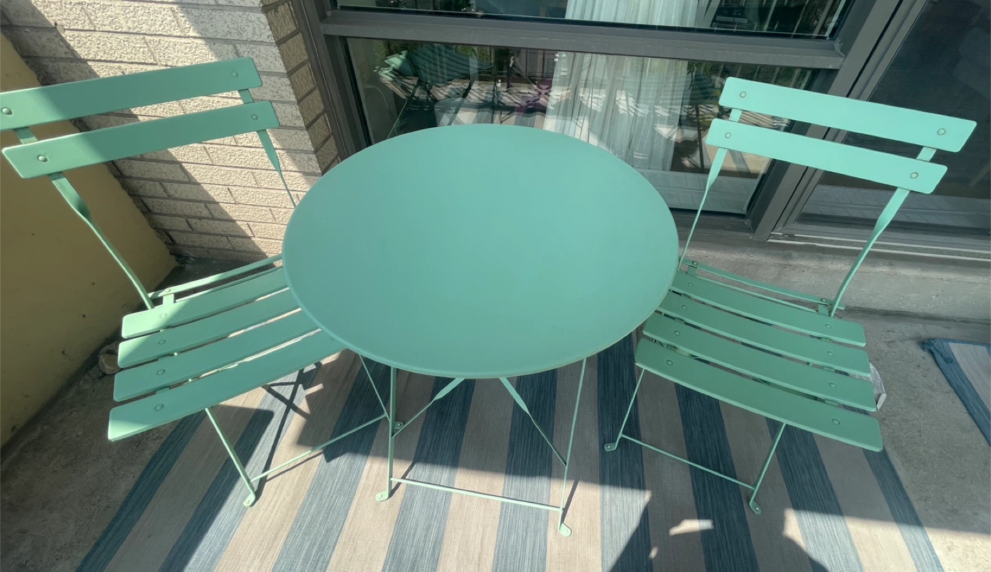 Teal Bistro Set - 1 Table, 2 Chairs