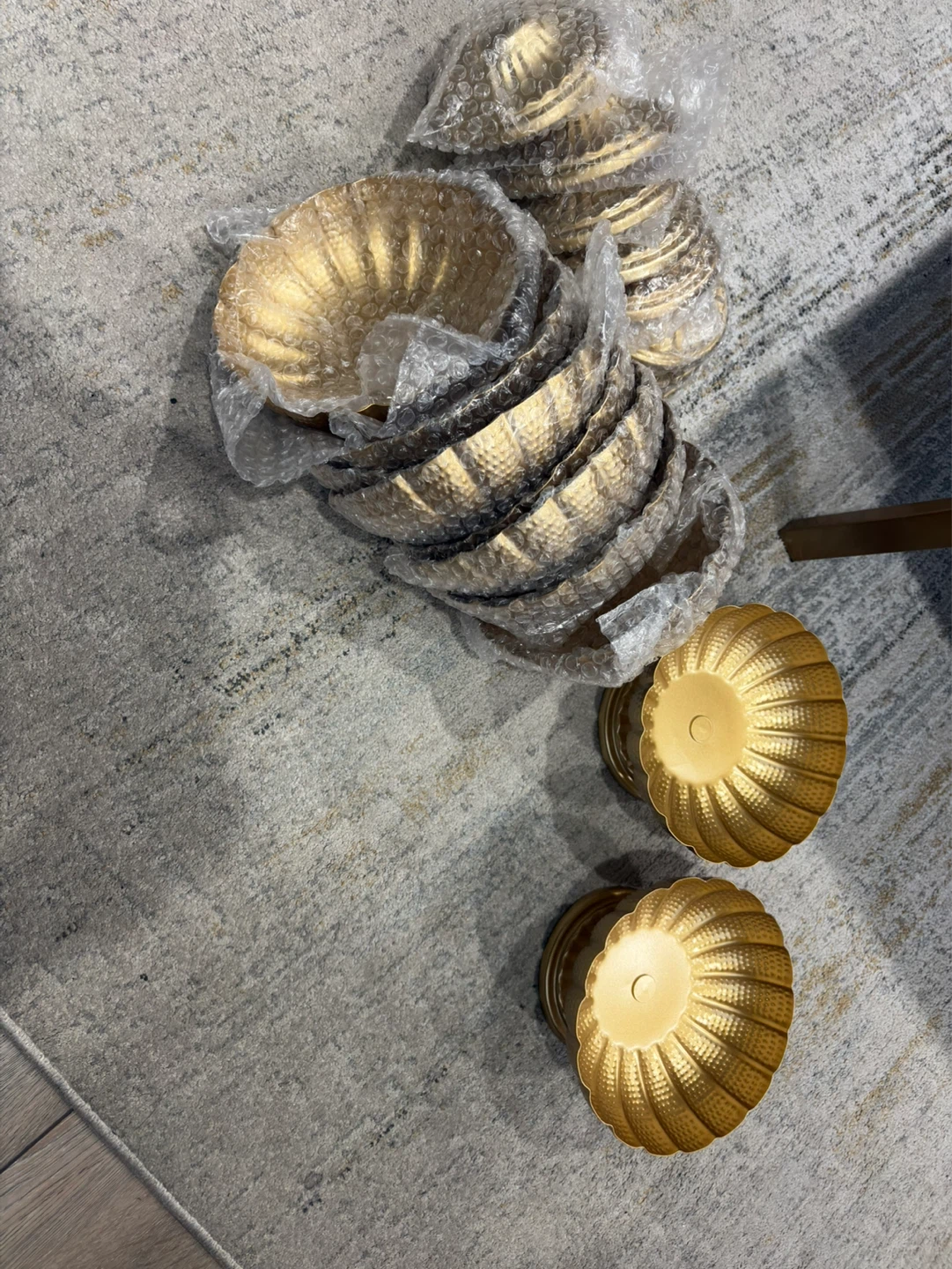 10 Metal Compote Bowls - Gold - photo 3