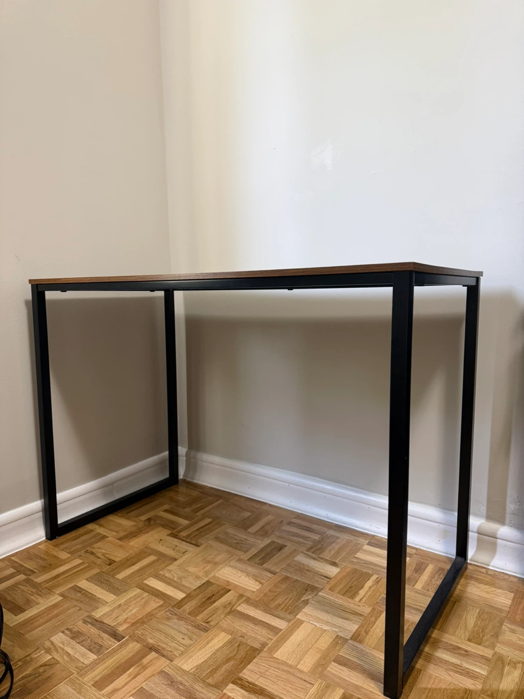 Wood Grain Desk with Black Metal Frame - photo 2