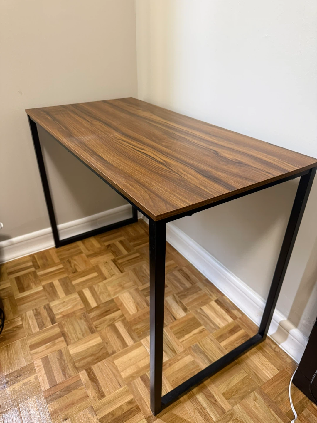 Wood Grain Desk with Black Metal Frame - photo 3