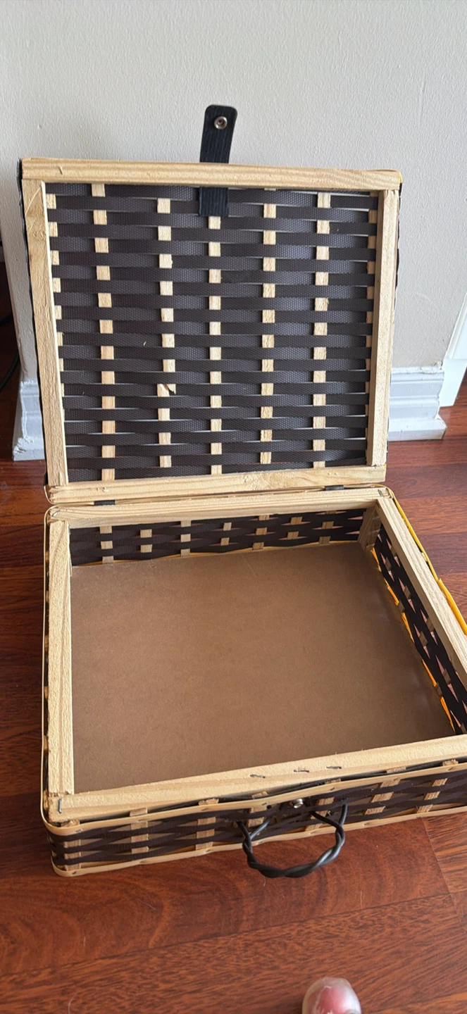 Woven Picnic Basket with Handle - photo 2