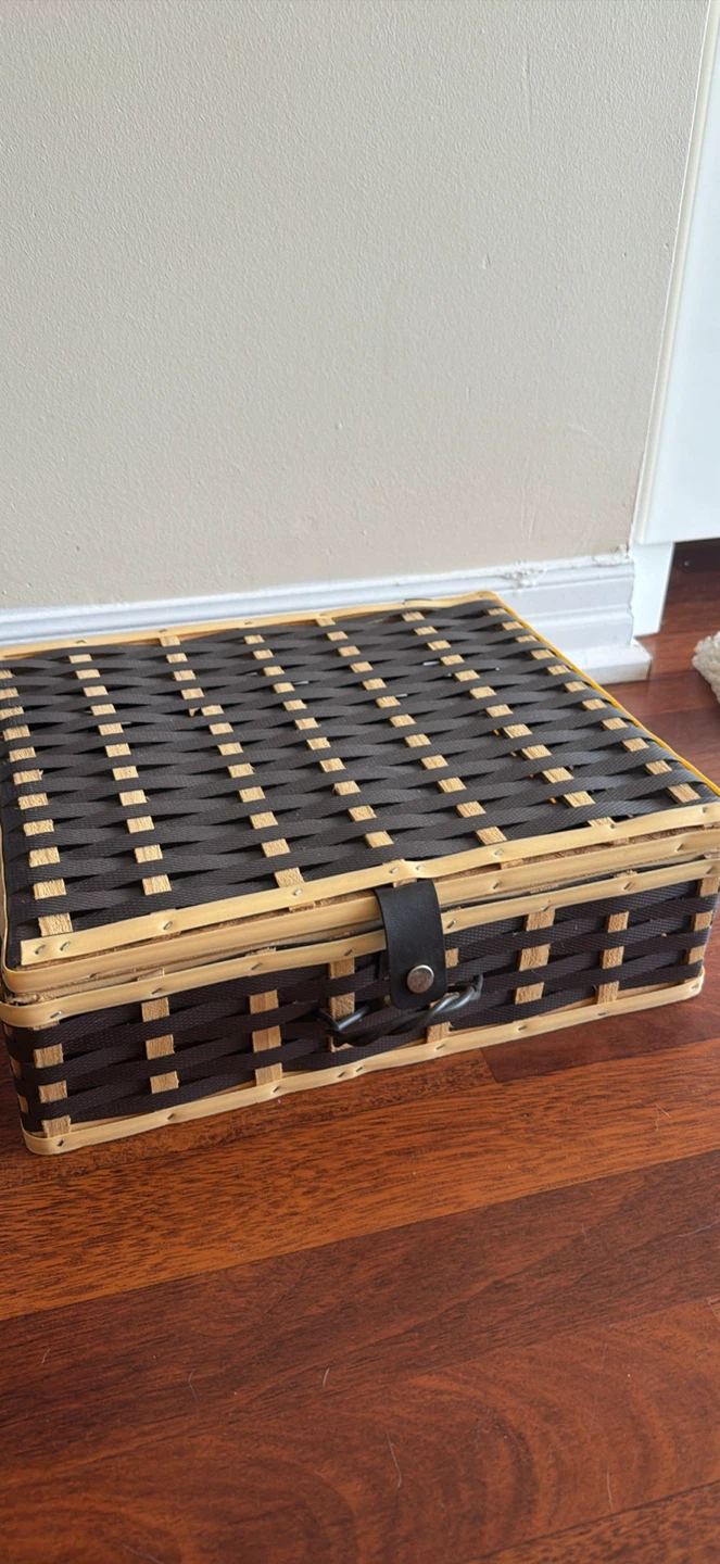 Woven Picnic Basket with Handle