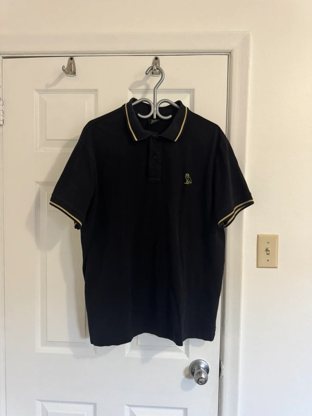 OVO Owl Logo Black Polo Shirt - Extra Large