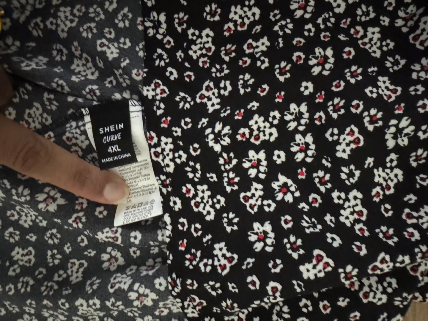 SHEIN CURVE Black Floral Print Maxi Skirt - Size 4XL - photo 3