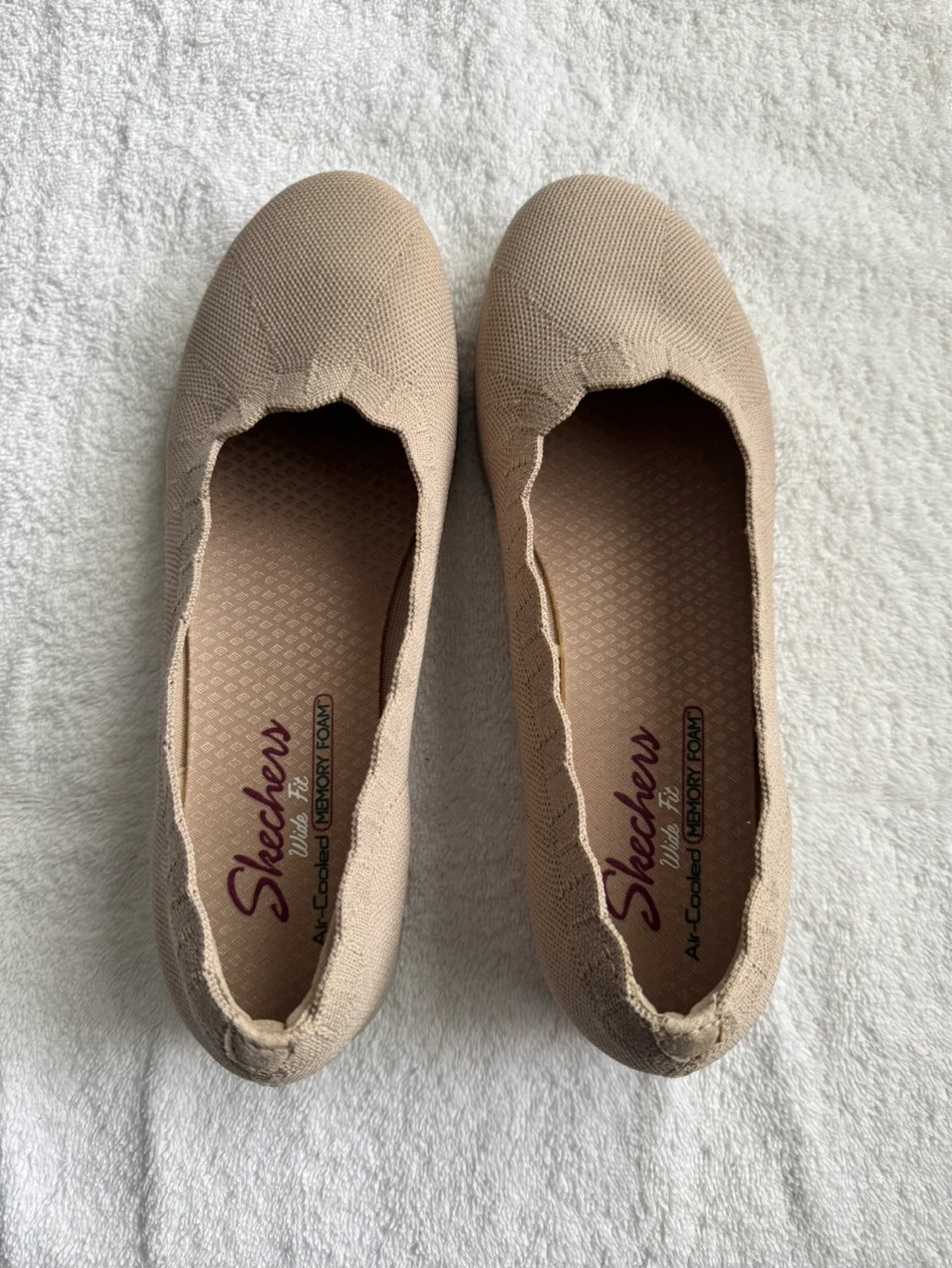 Skechers Women's "Bobs" Taupe Knit Ballet Flats size 9 - photo 2