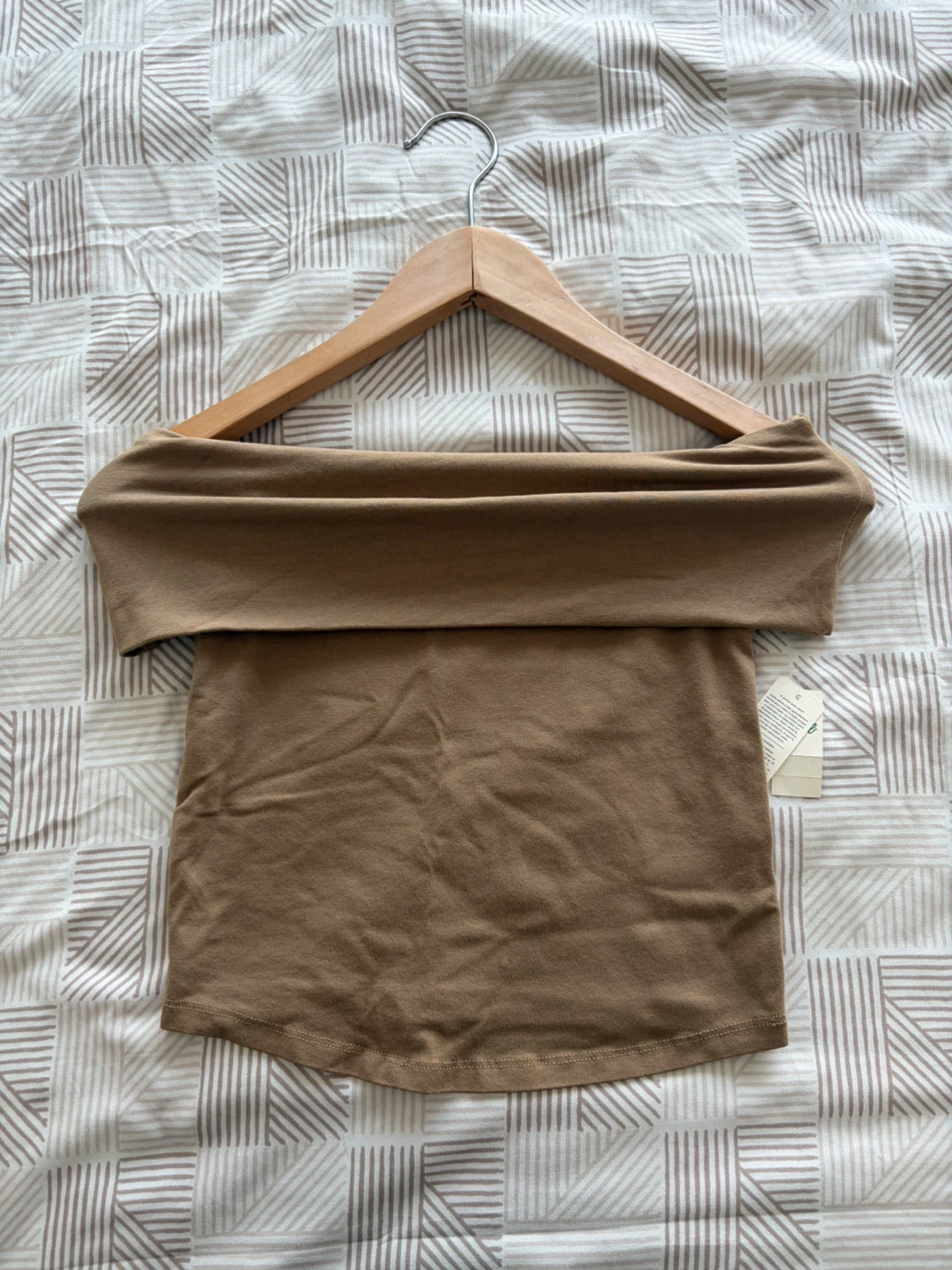 Aerie Off-the-Shoulder Top - Tan - XS