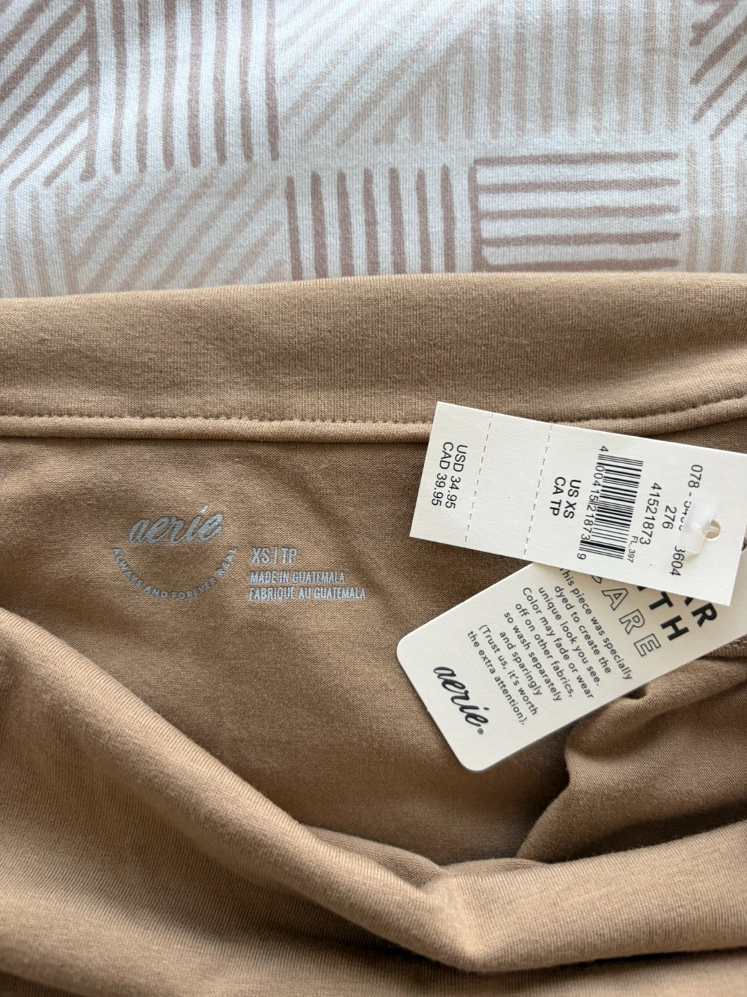 Aerie Off-the-Shoulder Top - Tan - XS - photo 2