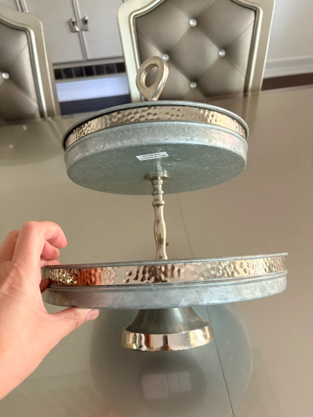 2-Tier Galvanized Metal Serving Stand - photo 4