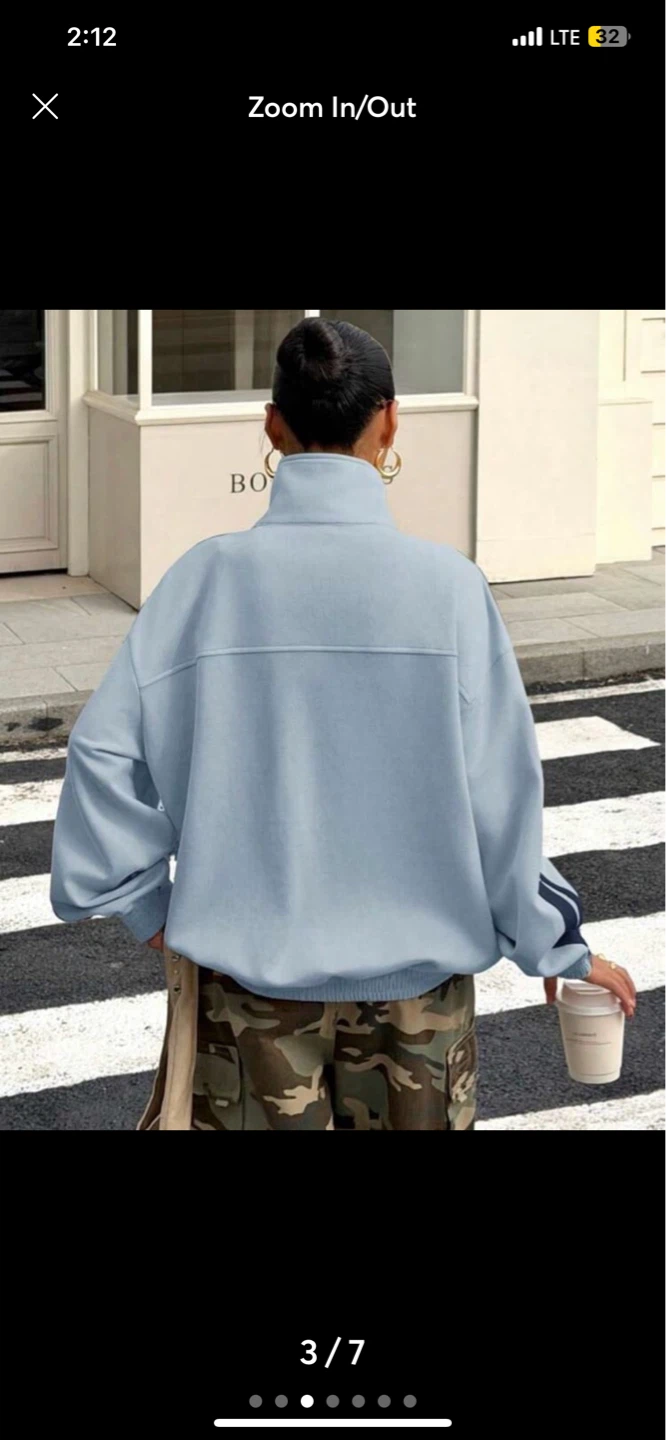 Light Blue Track Jacket with Navy Stripes - photo 3