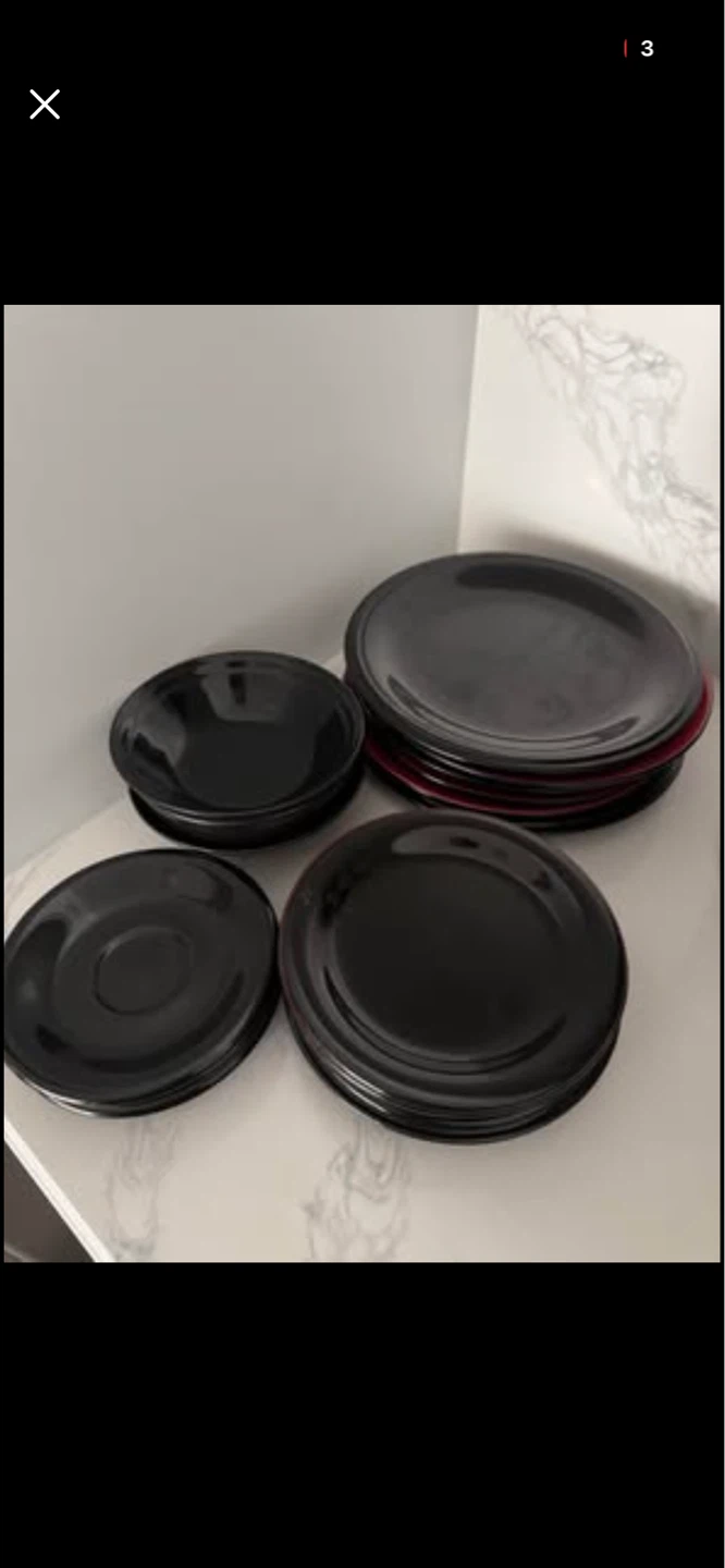 21 Red and Black Dinnerware set (Bowls and Plates) - photo 2