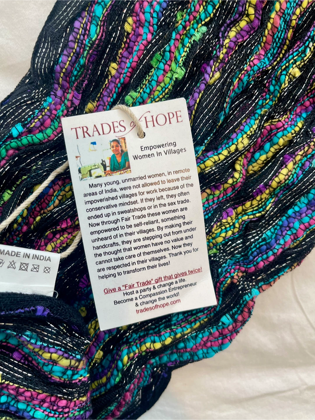 Handmade multicolour scarf - photo 4