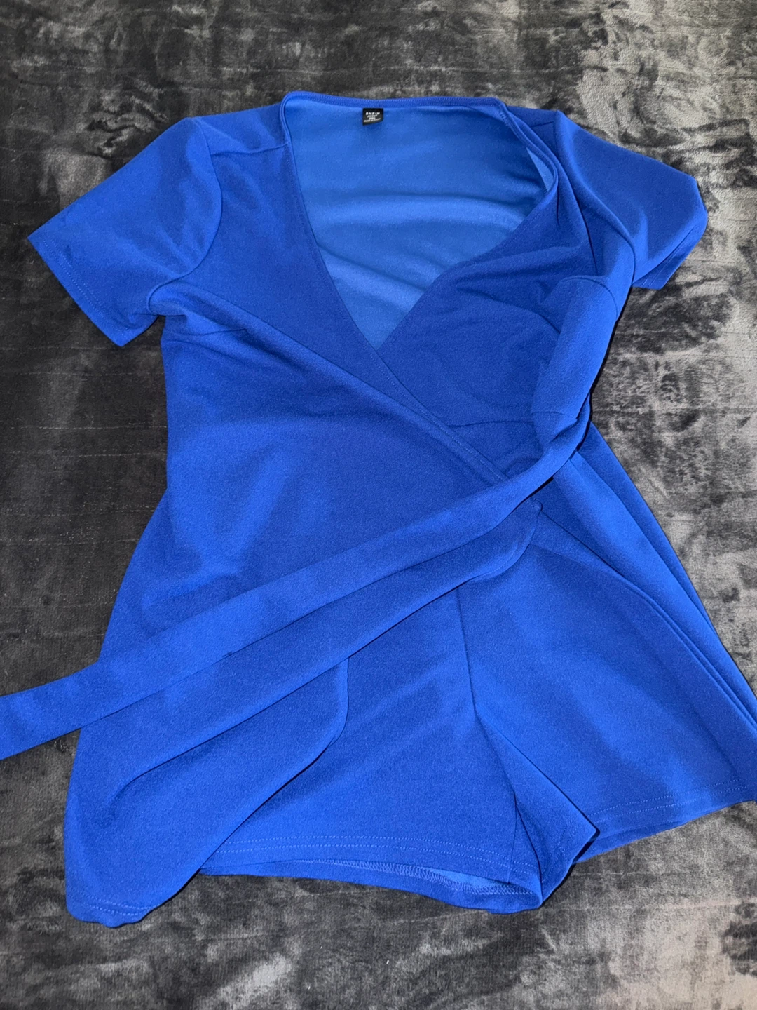 SHEIN Blue Wrap Style Romper