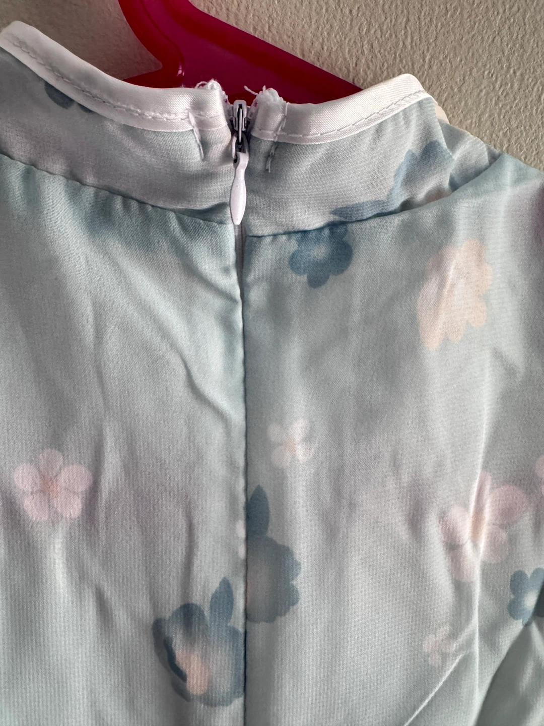 Light Blue Floral Qipao with Lace Trim 5-6T - photo 3