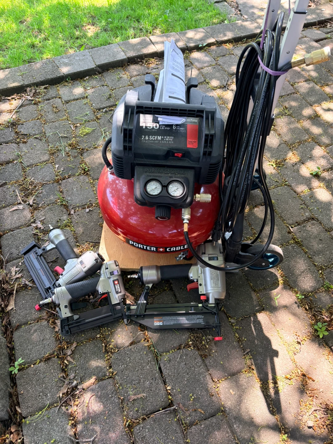Porter-Cable Air Compressor with 3 Nail Guns