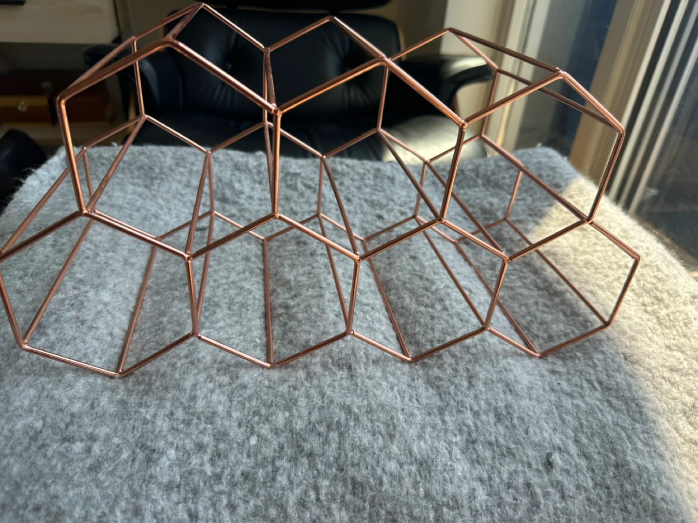 Copper Geometric Wine Rack
