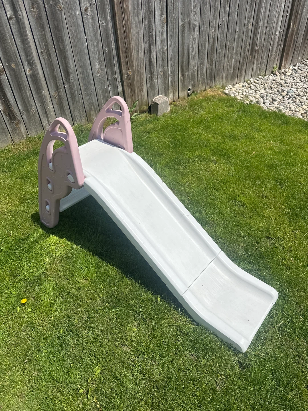 Children's Plastic Slide - Pink & Grey