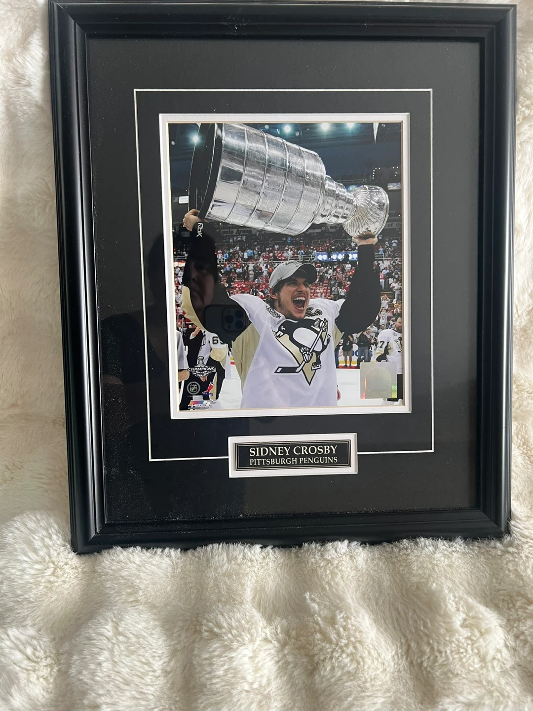 Framed Sidney Crosby Pittsburgh Penguins Stanley Cup Photo