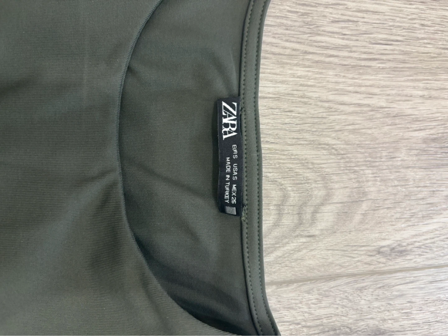 ZARA Long Sleeve Bodysuit - Olive Green - photo 2