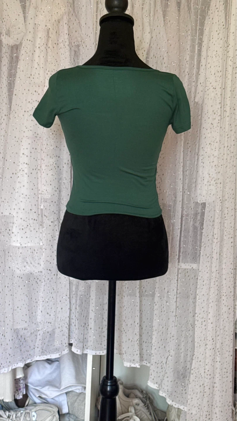 Hollister Women's Green Square Neck Shirt - photo 2